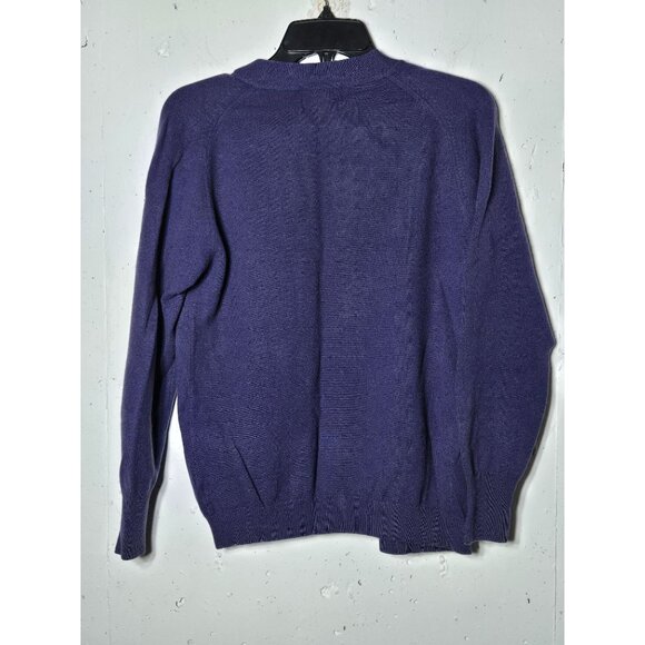Eric Bompard Women 100% Cashmere Purple Cardigan Sweater Size Medium Winter Cozy - Picture 2 of 11